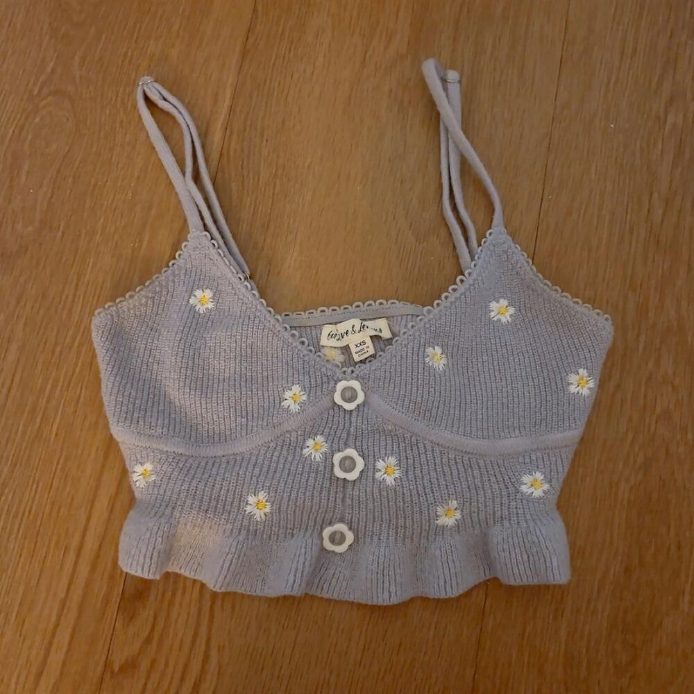 For Love & Lemons lavender daisy crop top bralette